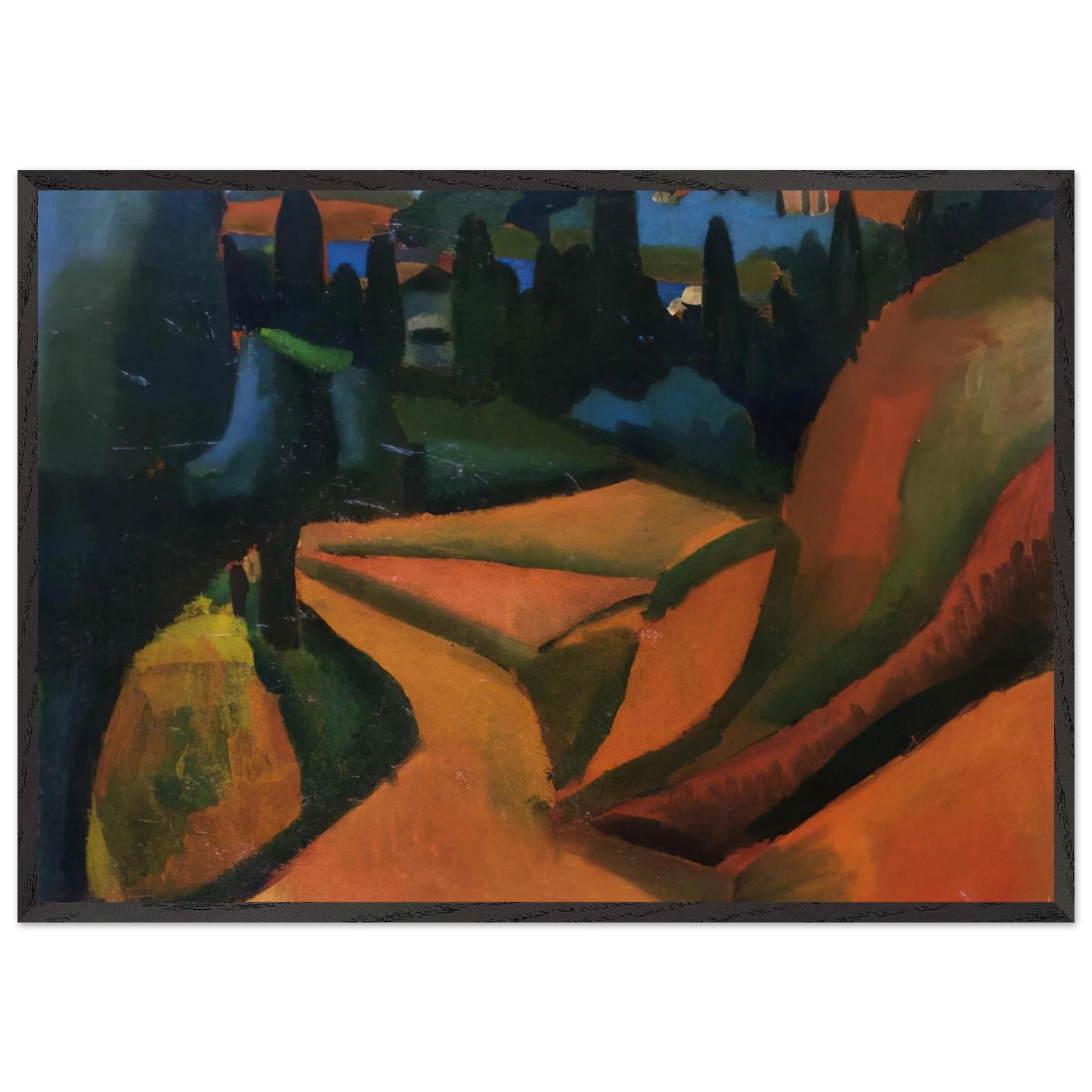 LANDSCAPE NEAR MARTIGUES 1908 - Andre Derain 70x100 cm / 28x40 inches Framed Art Print – Black Wooden Frame