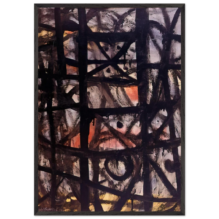 The Cage - 1954 - Adolph Gottlieb 70x100 cm / 28x40 inches Framed Art Print – Black Wooden Frame