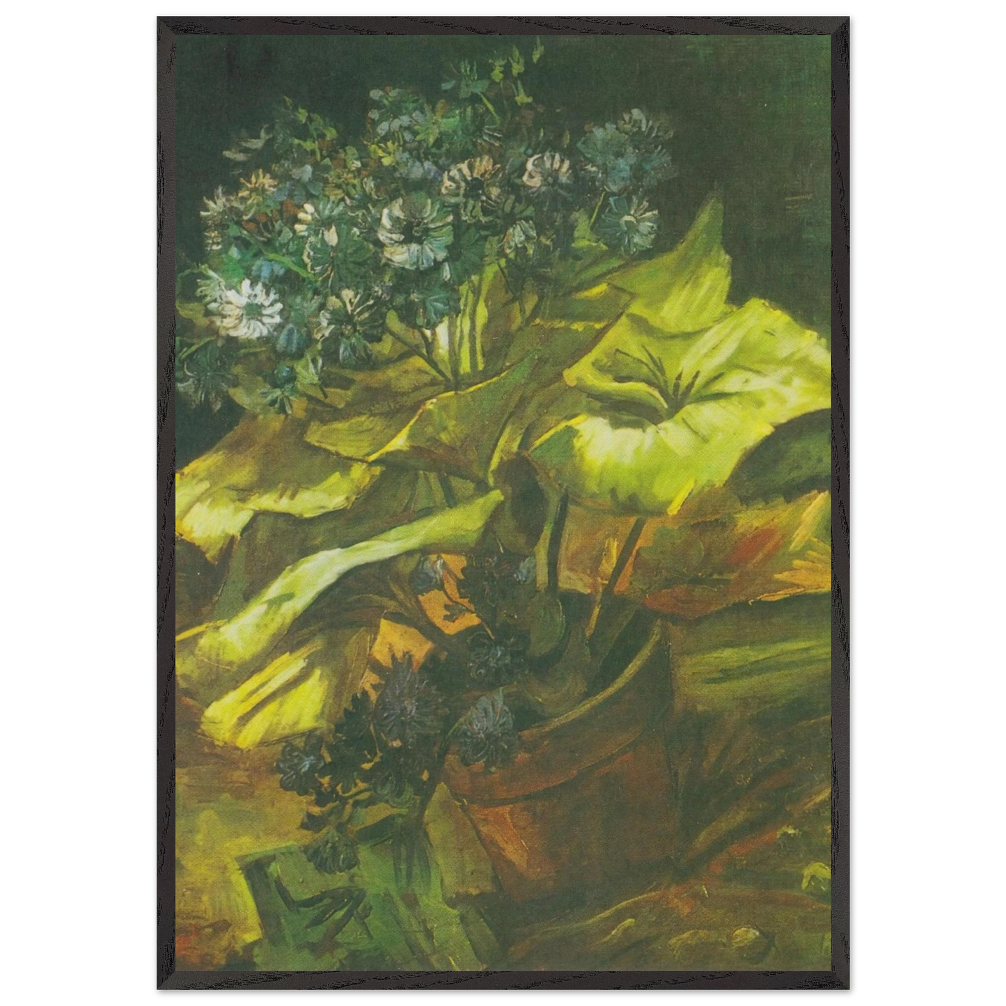 Flower Pot with Asters - Vincent van Gogh Framed Art Print – Black Wooden Frame - Default Title - -Framed Art Print