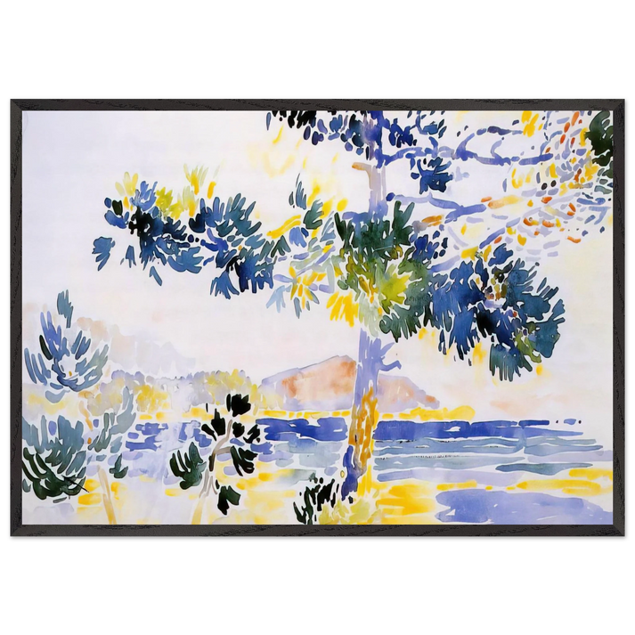 Saint-Clair Landscape - Henri-Edmond Cross 70x100 cm / 28x40 inches Framed Art Print – Black Wooden Frame