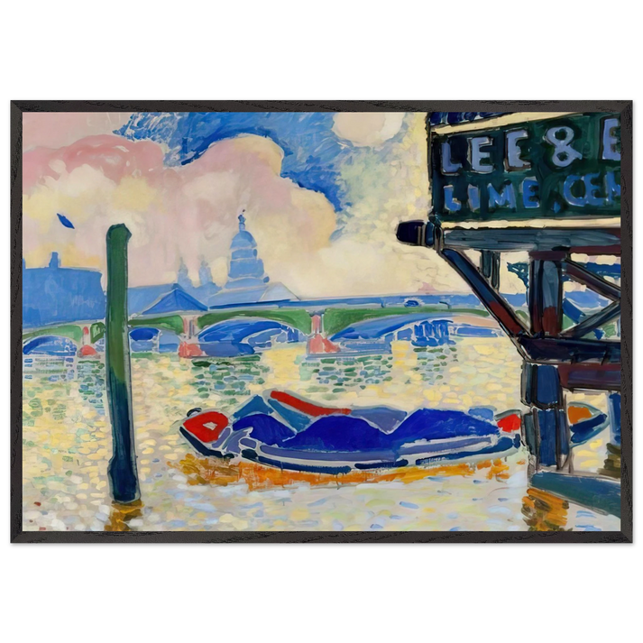 BARGES ON THE THAMES 1906 0 - Andre Derain 70x100 cm / 28x40 inches Framed Art Print – Black Wooden Frame