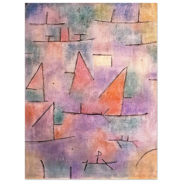 Paul Klee - HARBOUR WITH SAILING SHIPS 1937 75x100 cm / 30x40inches Fine Art Poster