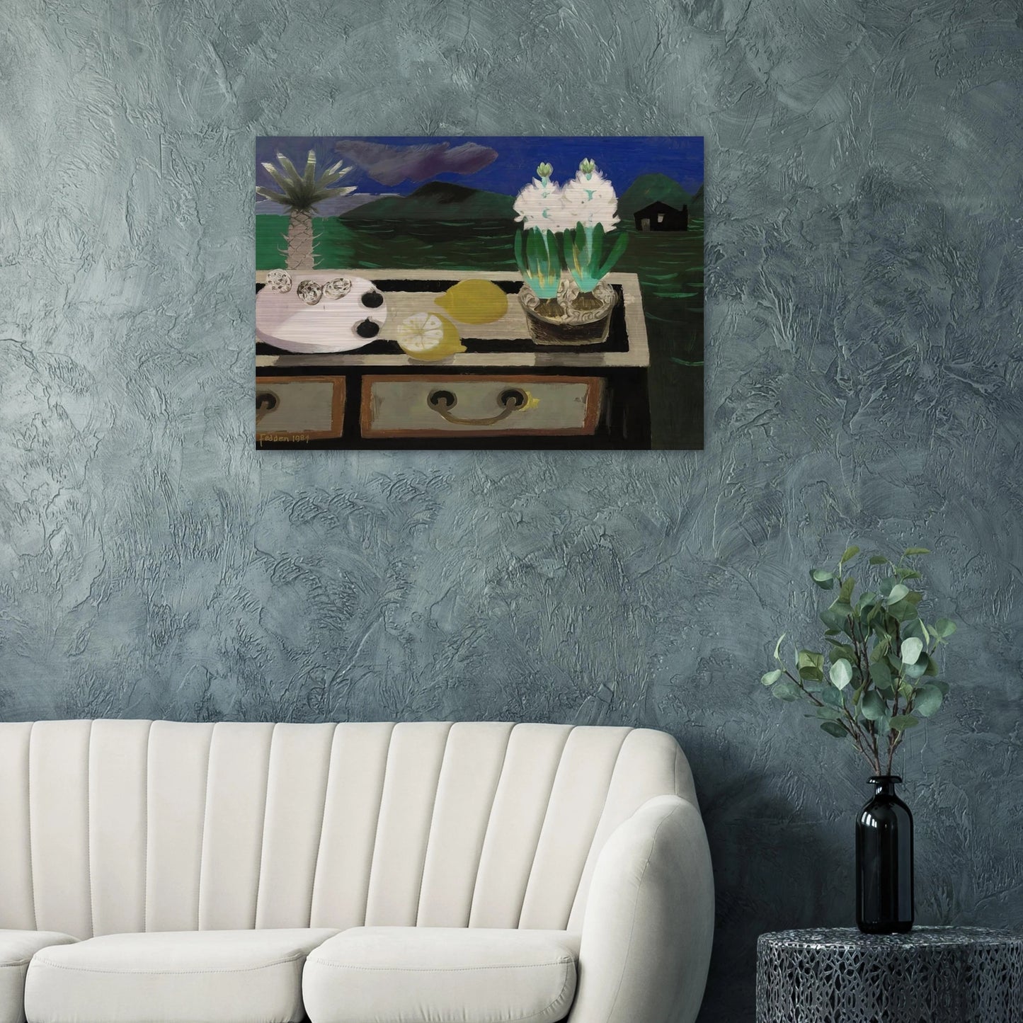 The White Hyacinth - 1984 - Mary Fedden Brushed Aluminum Print - 70x100 cm / 28x40 inches | Mary Fedden Aluminum Print | Mary Fedden Prints