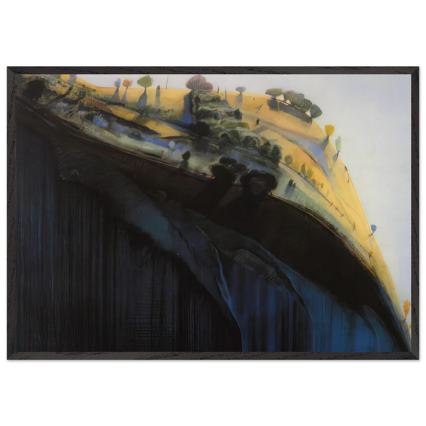 Coloma Ridge - 1968 - Wayne Thiebaud 70x100 cm / 28x40 inches Framed Art Print – Black Wooden Frame