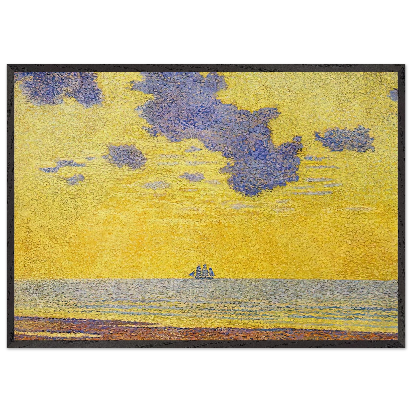 BIG CLOUDS 1893 - Theo van Rysselberghe 70x100 cm / 28x40 inches Framed Art Print – Black Wooden Frame