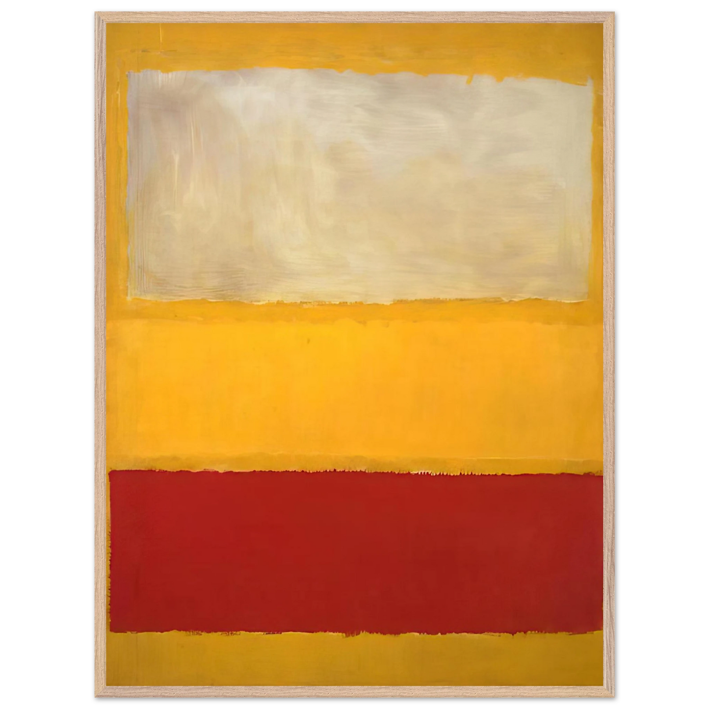 Mark Rothko - No. 13 White, Red on Yellow Wall Art - 60x80 cm / 24x32 inches - Premium Wooden Framed Poster With Fine Art Paper-canvas - Wood frame