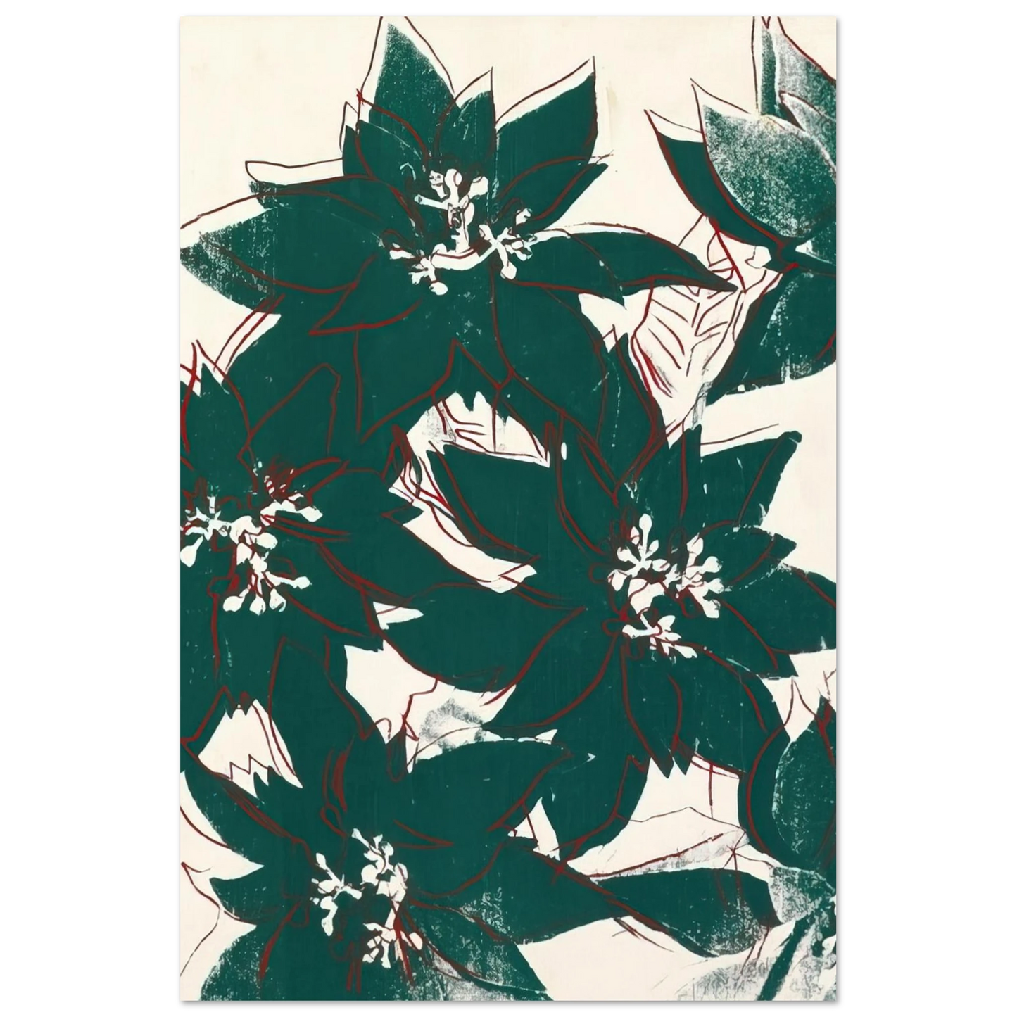 Andy Warhol - Poinsetta Fine Art Poster - 40x60 cm / 16x24 inches