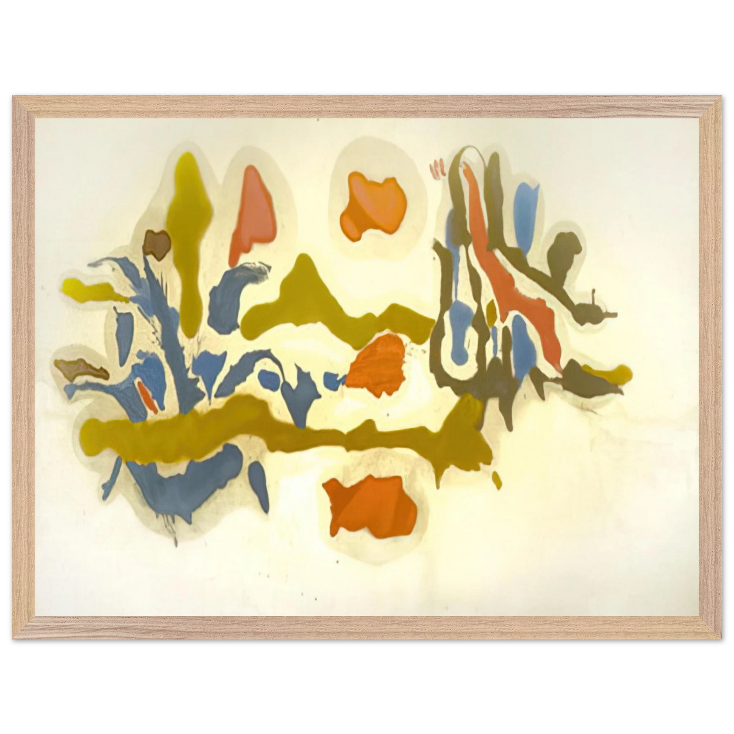 Helen Frankenthaler - Seascape with Dunes - 1962 Wall art - 45x60 cm / 18x24 inches - Premium Wooden Framed Poster With Fine Art Paper - Wood frame