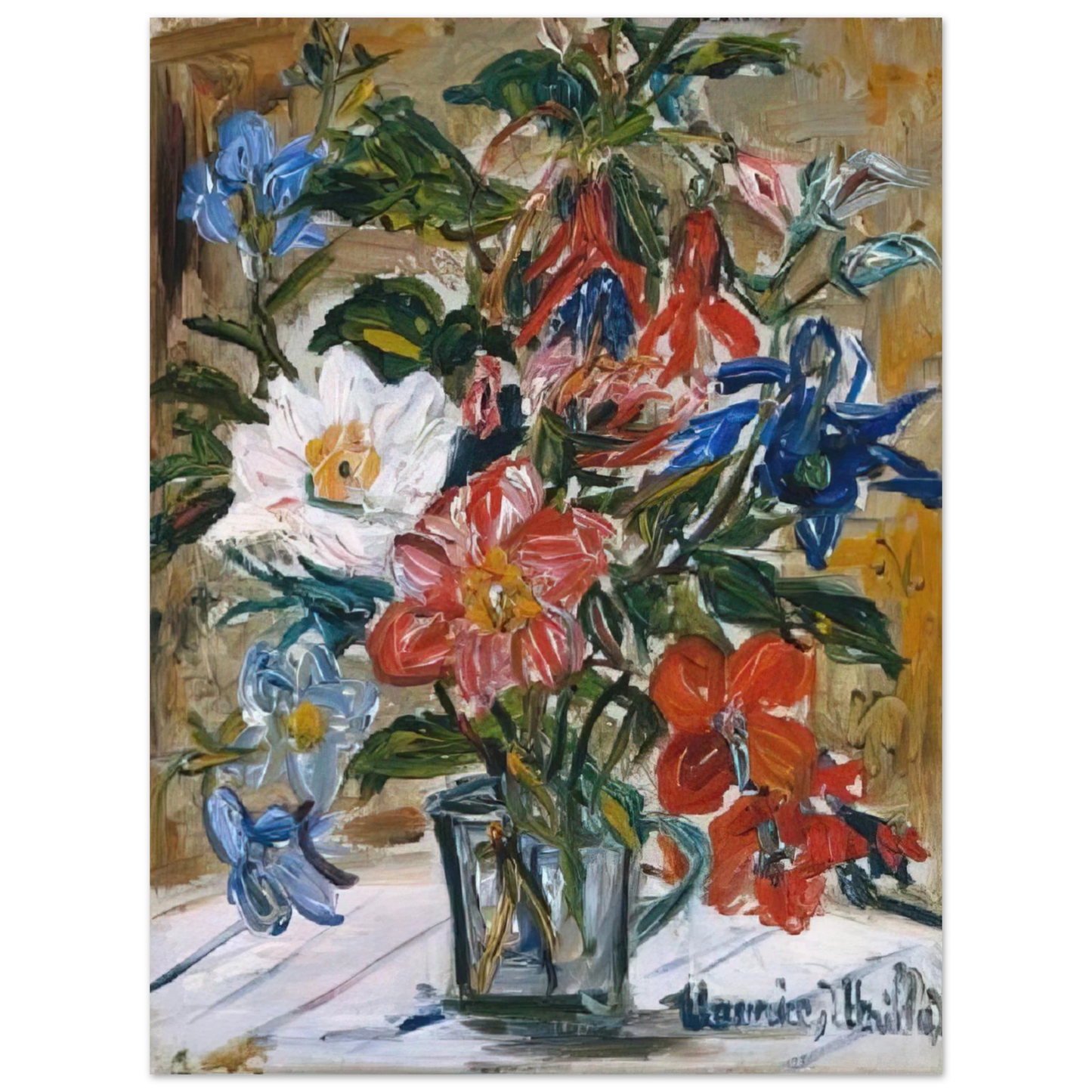 Maurice Utrillo - VASE WITH FLOWERS Fine Art Poster - Default Title