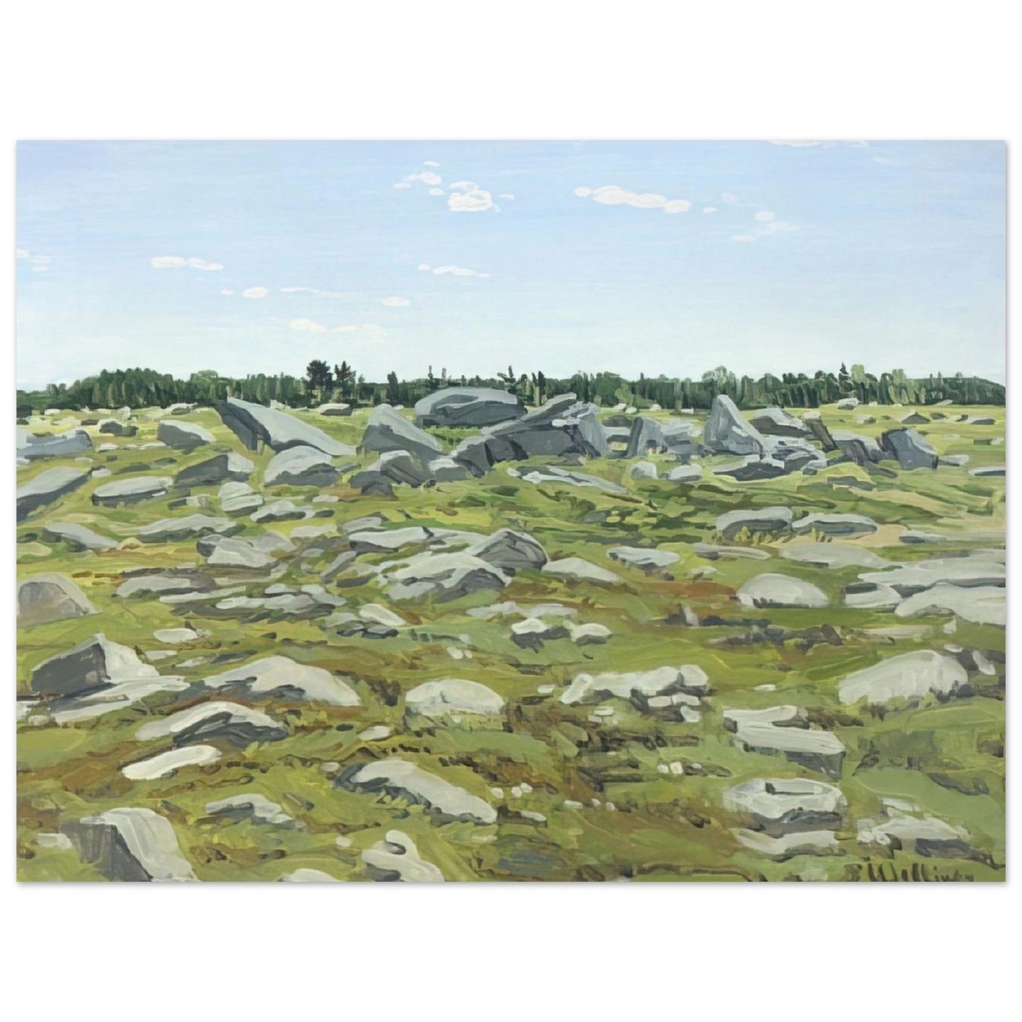 Neil Welliver - Study for Midday Barren - 1972 Fine Art Poster - Default Title
