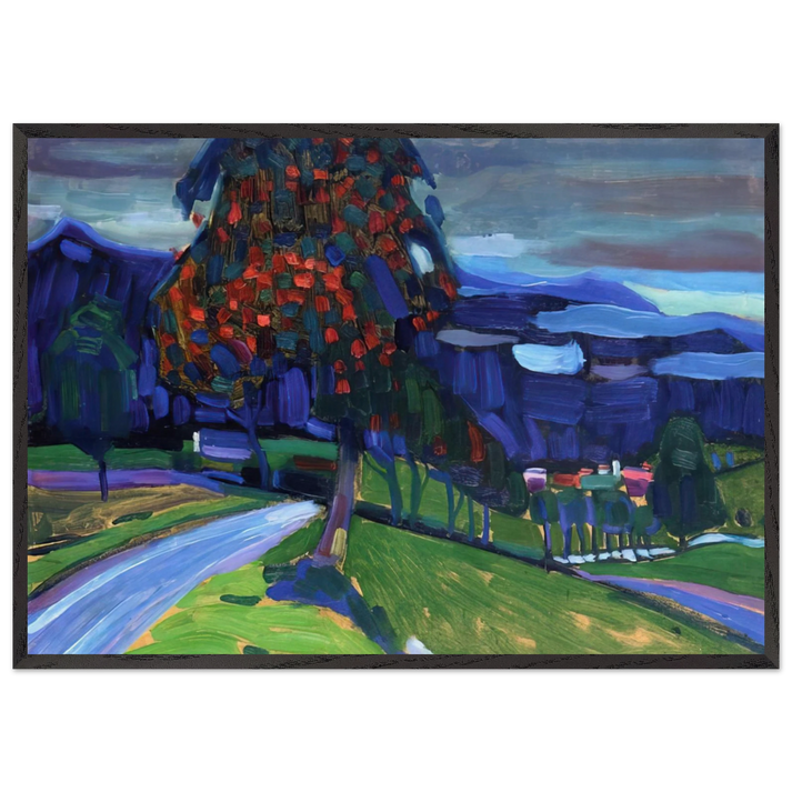 AUTUMN IN MURNAU 1908 - Wassily Kandinsky 70x100 cm / 28x40 inches Framed Art Print – Black Wooden Frame