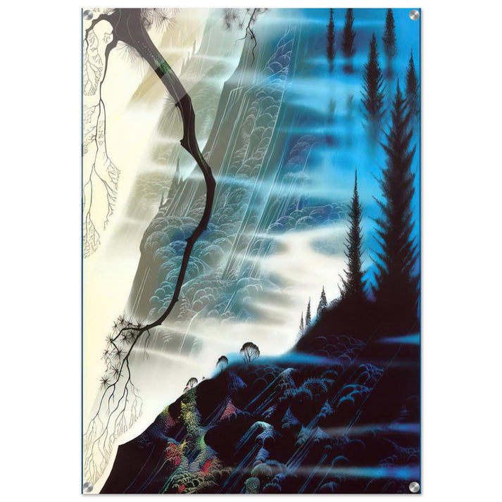 Sea Cliffs and Redwoods - Eyvind Earle Acrylic Print - 70x100 cm / 28x40″ inches