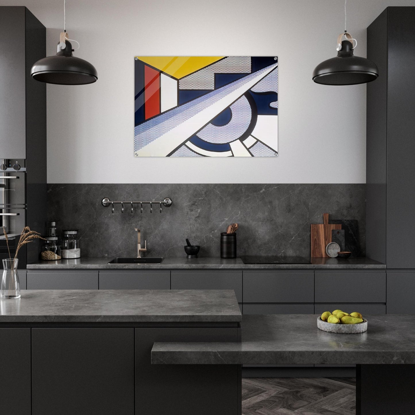 MODERN PAINTING WITH WEDGE 1967 - Roy Lichtenstein Acrylic Print - 70x100 cm / 28x40″ inches