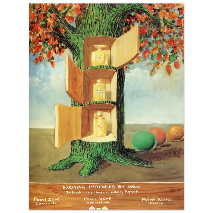 Rene Magritte - POSTER EXCITING PERFUMES BY MEM 1946 75x100 cm / 30x40inches Fine Art Poster