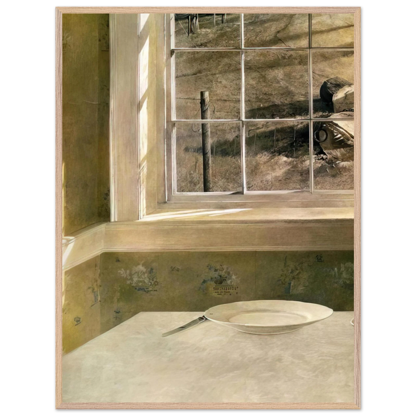 Andrew Wyeth - GROUNDHOG DAY Wall Art - 21x29.7 cm / 8x12" - Premium Wooden Framed Poster With Fine Art Paper - Black frame