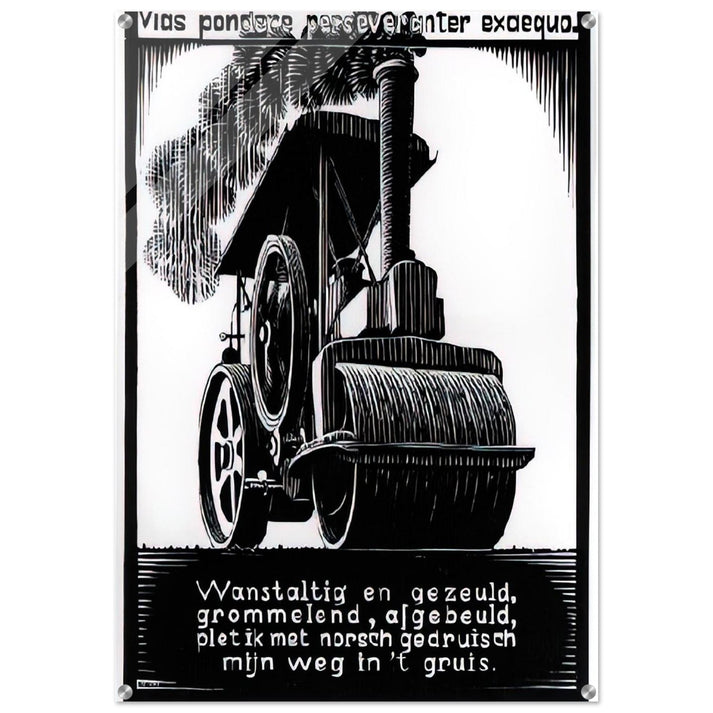 EMBLEMATA STEAMROLLER - MC Escher Acrylic Print - 70x100 cm / 28x40″ inches | Maurits Cornelis Escher Prints
