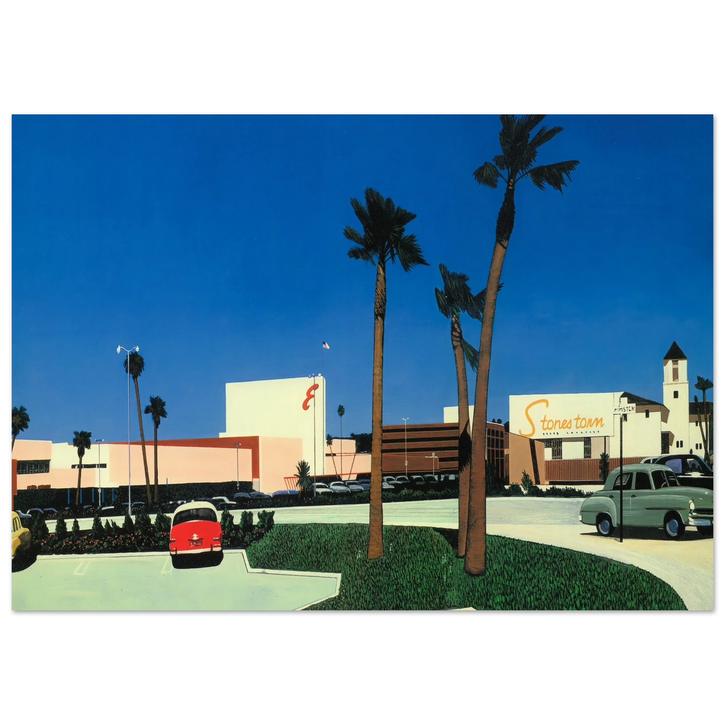 Hiroshi Nagai - In the beginning Stonestown Wall Art - 21x29.7 cm / 8x12" - Premium Wooden Framed Poster With Fine Art Paper - White frame