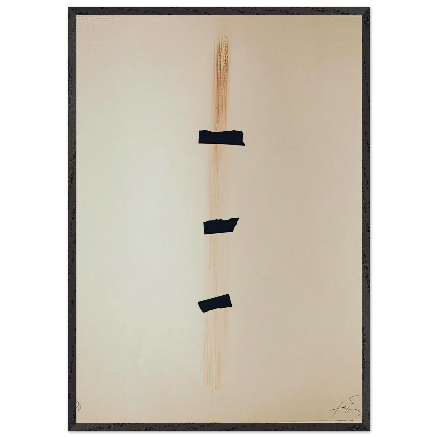 LES TROIS NOIRS 1976 - Antoni Tapies 70x100 cm / 28x40 inches Framed Art Print – Black Wooden Frame