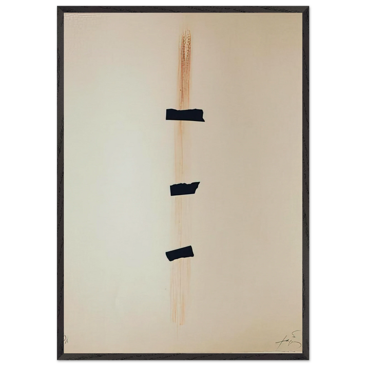 LES TROIS NOIRS 1976 - Antoni Tapies 70x100 cm / 28x40 inches Framed Art Print – Black Wooden Frame