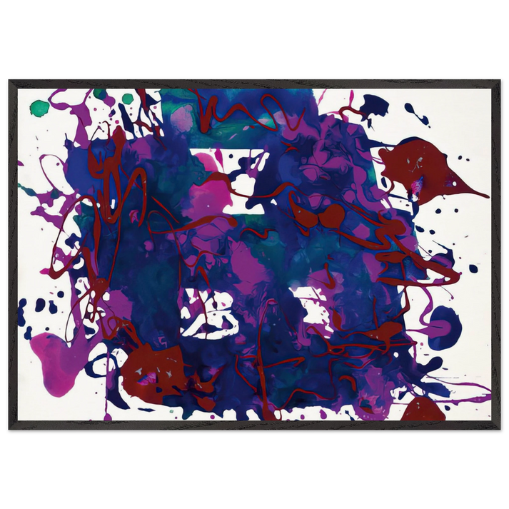 Untitled SFP94-75 SFF 1749 - Sam Francis 70x100 cm / 28x40 inches Framed Art Print – Black Wooden Frame