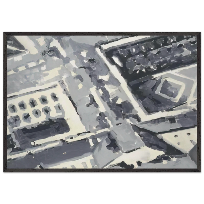 TOWNSCAPE M1 1968 - Gerhard Richter 70x100 cm / 28x40 inches Framed Art Print – Black Wooden Frame