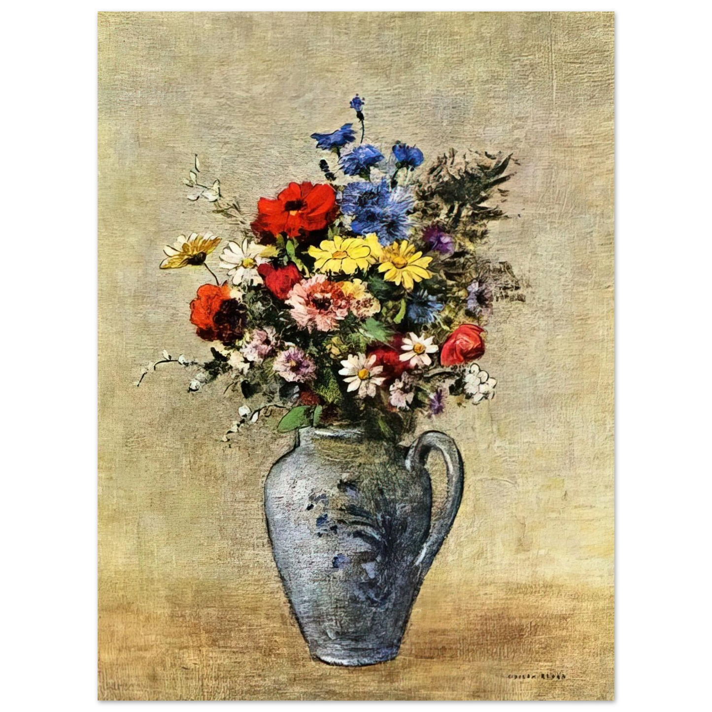 Odilon Redon - FLOWERS IN A VASE WITH ONE HANDLE Fine Art Poster - Default Title