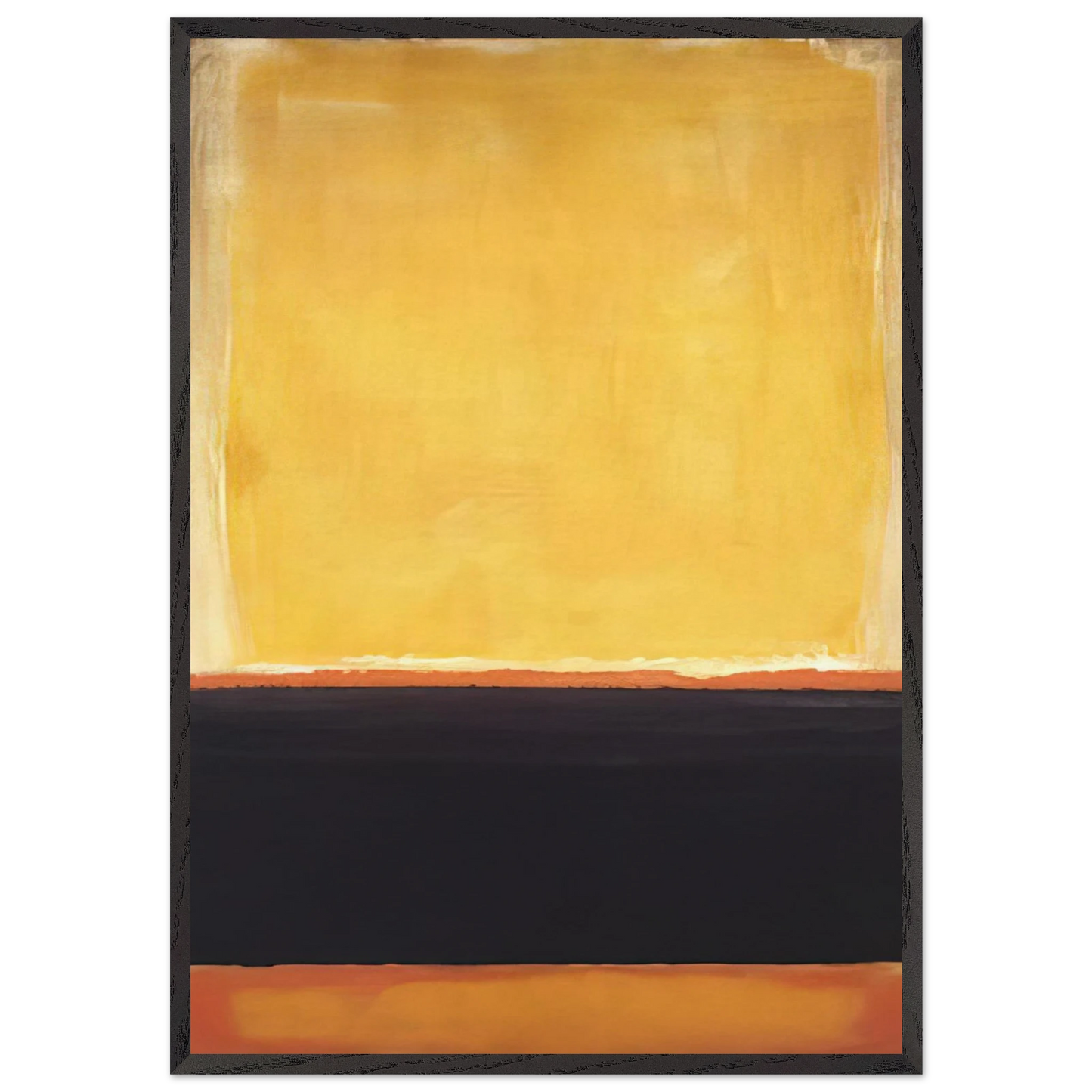 Yellow Charcoal Brown - 1953 - Mark Rothko 70x100 cm / 28x40 inches Framed Art Print – Black Wooden Frame