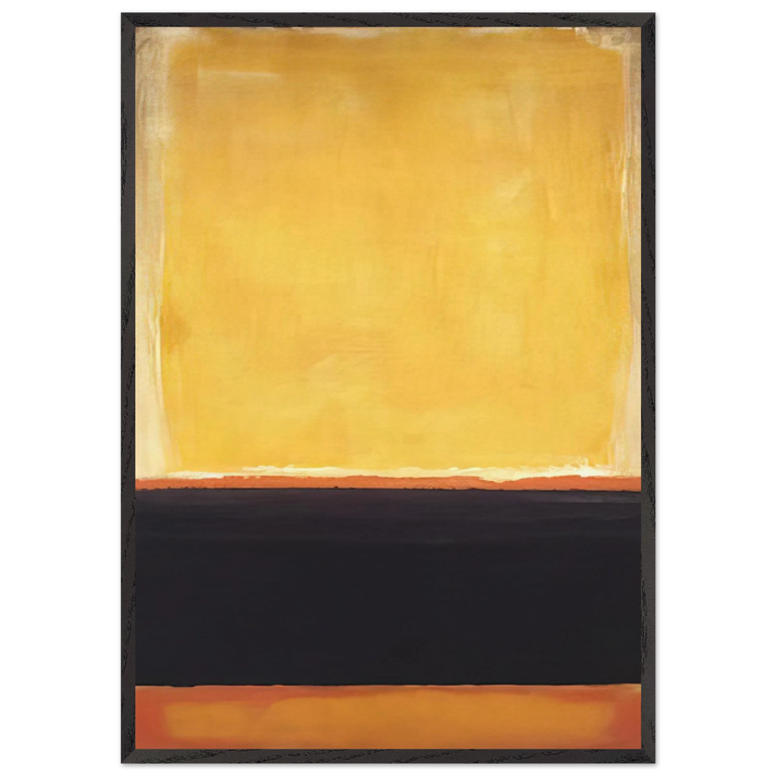 Yellow Charcoal Brown - 1953 - Mark Rothko 70x100 cm / 28x40 inches Framed Art Print – Black Wooden Frame
