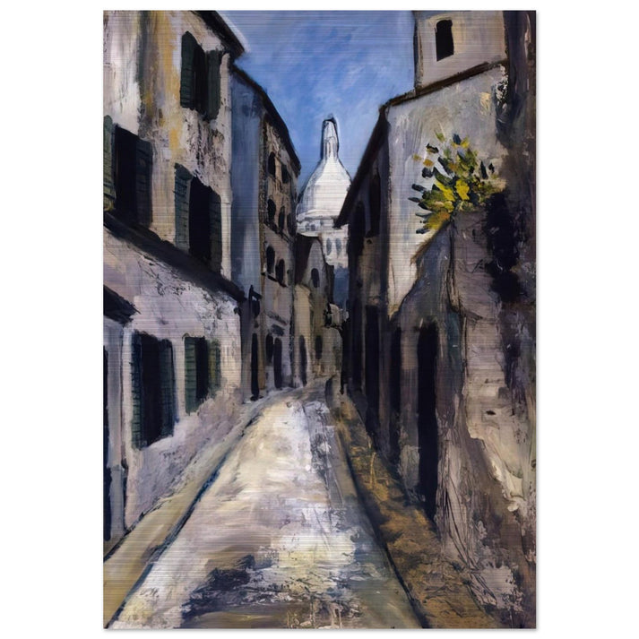 SAINT RUSTIQUE STREET - Maurice Utrillo Brushed Aluminum Print - 70x100 cm / 28x40 inches | Maurice Utrillo Aluminum Print | Maurice Utrillo Prints