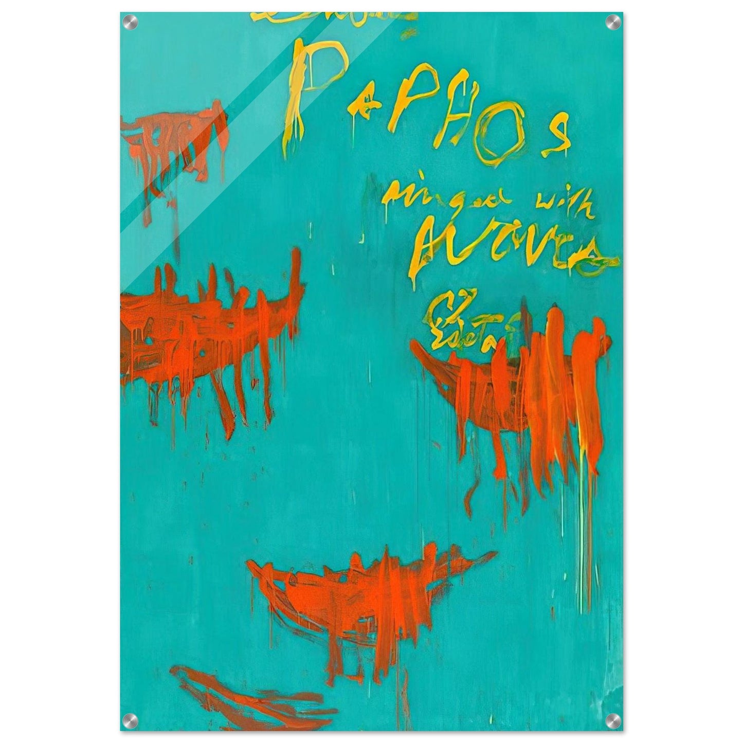 Leaving Paphos Ringed With Waves III - Cy Twombly Acrylic Print - 70x100 cm / 28x40″ inches