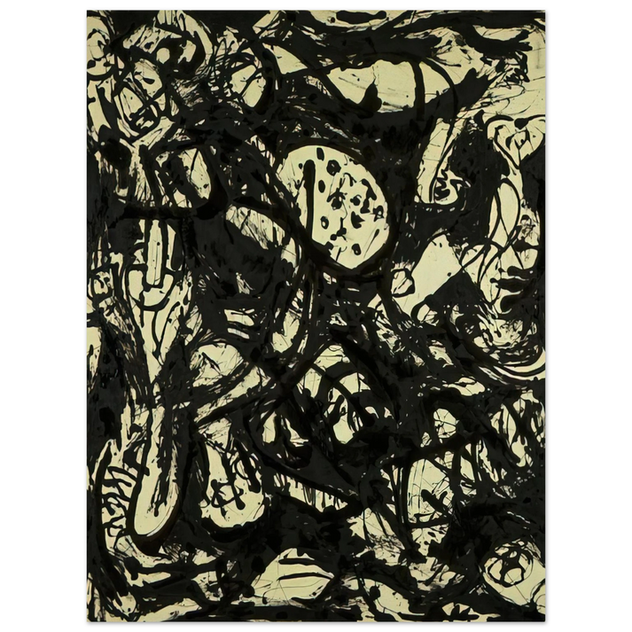 Jackson Pollock - BLACK WHITE NUMBER 20 1951 75x100 cm / 30x40inches Fine Art Poster