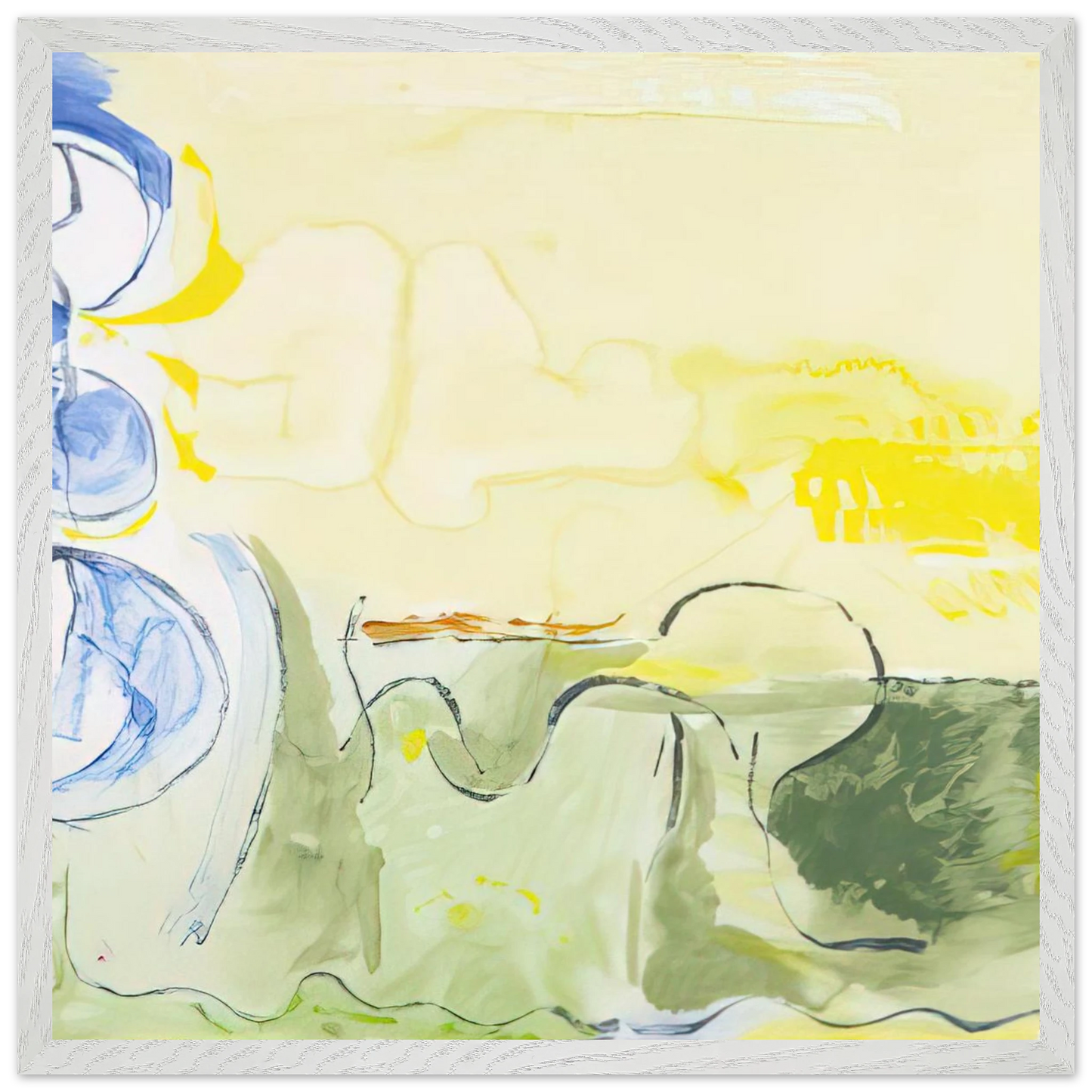 Helen Frankenthaler - Flotilla - 2006 Wall art - 21x29.7 cm / 8x12" - Premium Wooden Framed Poster With Fine Art Paper - White frame