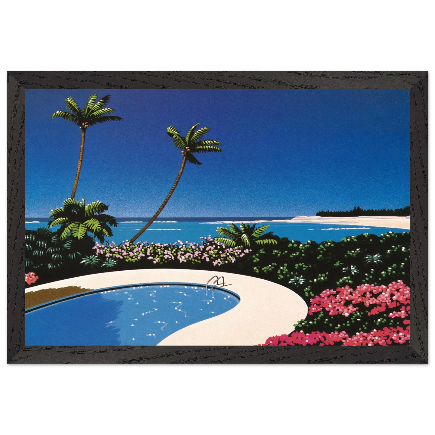 Hiroshi Nagai - Fall of Sound Wall Art - 60x80 cm / 24x32 inches - Premium Wooden Framed Poster With Fine Art Paper - Wood frame