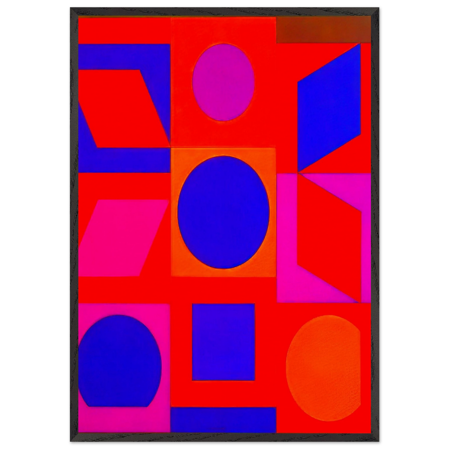 Alphabet VR - 1960 - Victor Vasarely 70x100 cm / 28x40 inches Framed Art Print – Black Wooden Frame