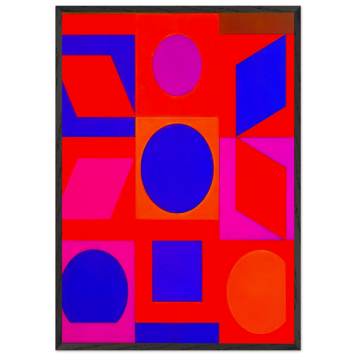 Alphabet VR - 1960 - Victor Vasarely 70x100 cm / 28x40 inches Framed Art Print – Black Wooden Frame