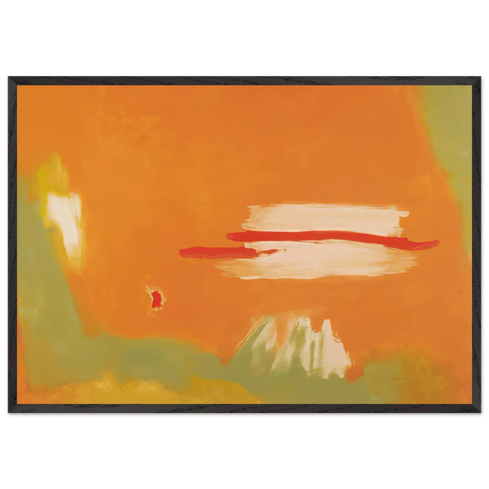 RED ACROSS 1996 - Esteban Vicente 70x100 cm / 28x40 inches Framed Art Print – Black Wooden Frame