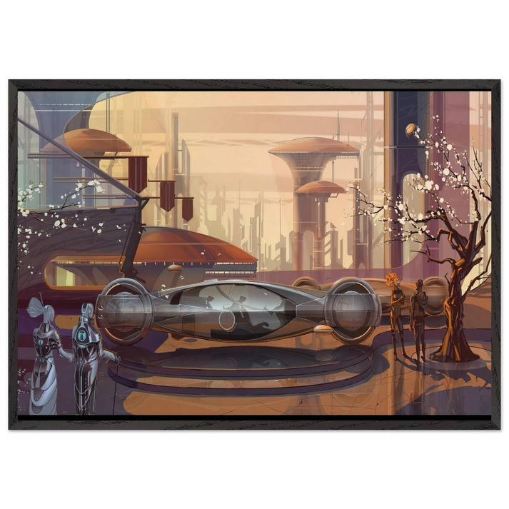 Syd Mead N10 - Syd Mead 70x100 cm / 28x40 inches Framed Art Print – Black Wooden Frame