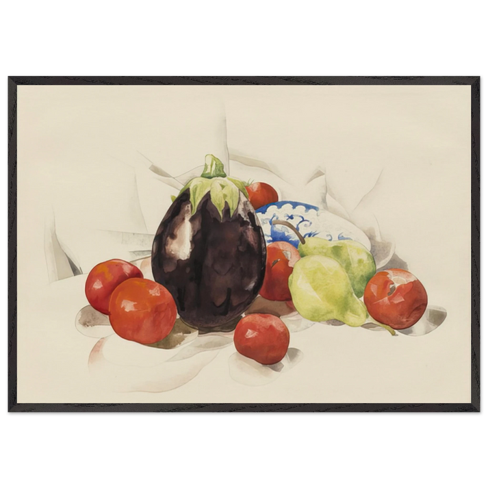 Eggplant and Tomatoes - 1926 - Charles Demuth 70x100 cm / 28x40 inches Framed Art Print – Black Wooden Frame