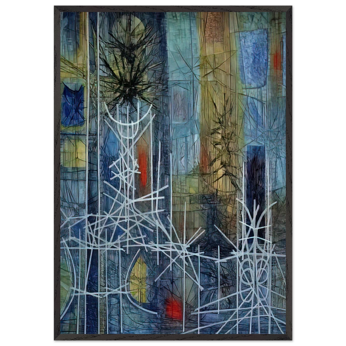 Recollections and Silence - 1962 - Jimmy Ernst 70x100 cm / 28x40 inches Framed Art Print – Black Wooden Frame