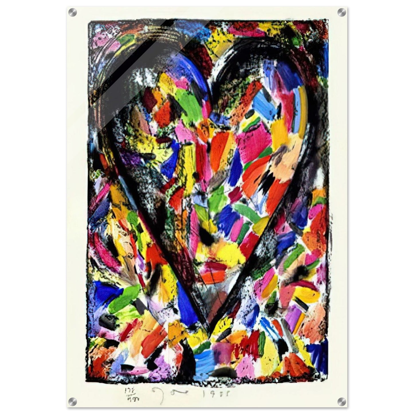 CONFETTI HEART 1985 - Jim Dine Acrylic Print - 70x100 cm / 28x40″ inches