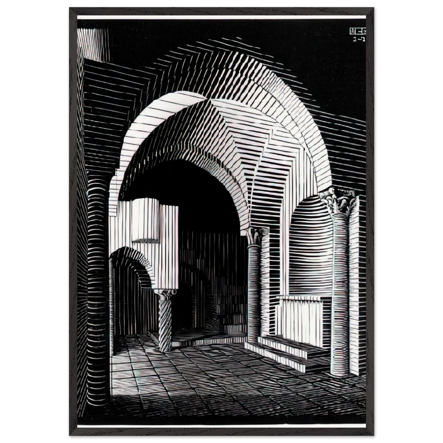 PORTA MARIA DELL OSPIDALE - MC Escher Framed Art Print – Black Wooden Frame - Default Title - -Framed Art Print