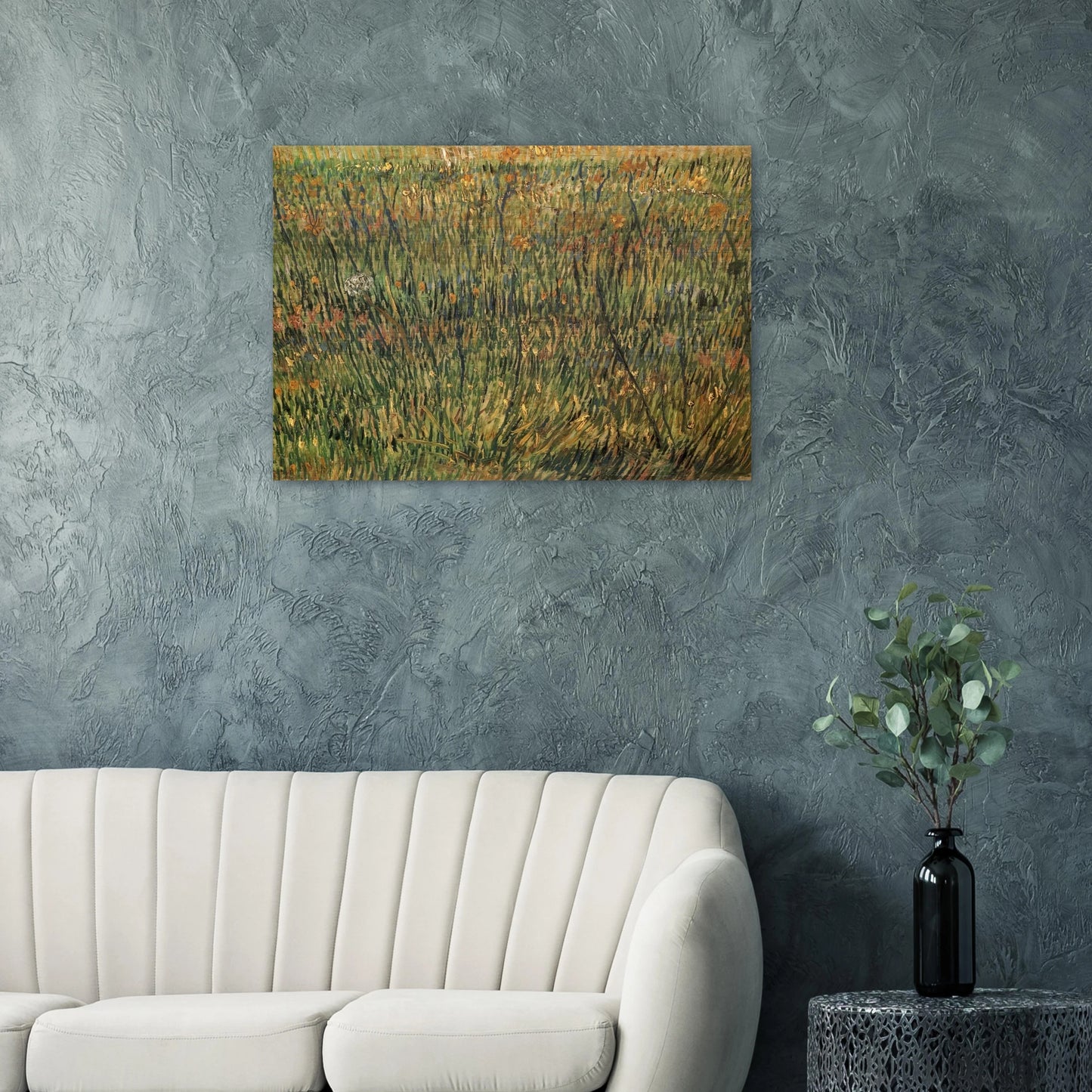 Pasture in Bloom - Vincent van Gogh Brushed Aluminum Print - 70x100 cm / 28x40 inches | Vincent van Gogh Aluminum Print | Vincent van Gogh Prints