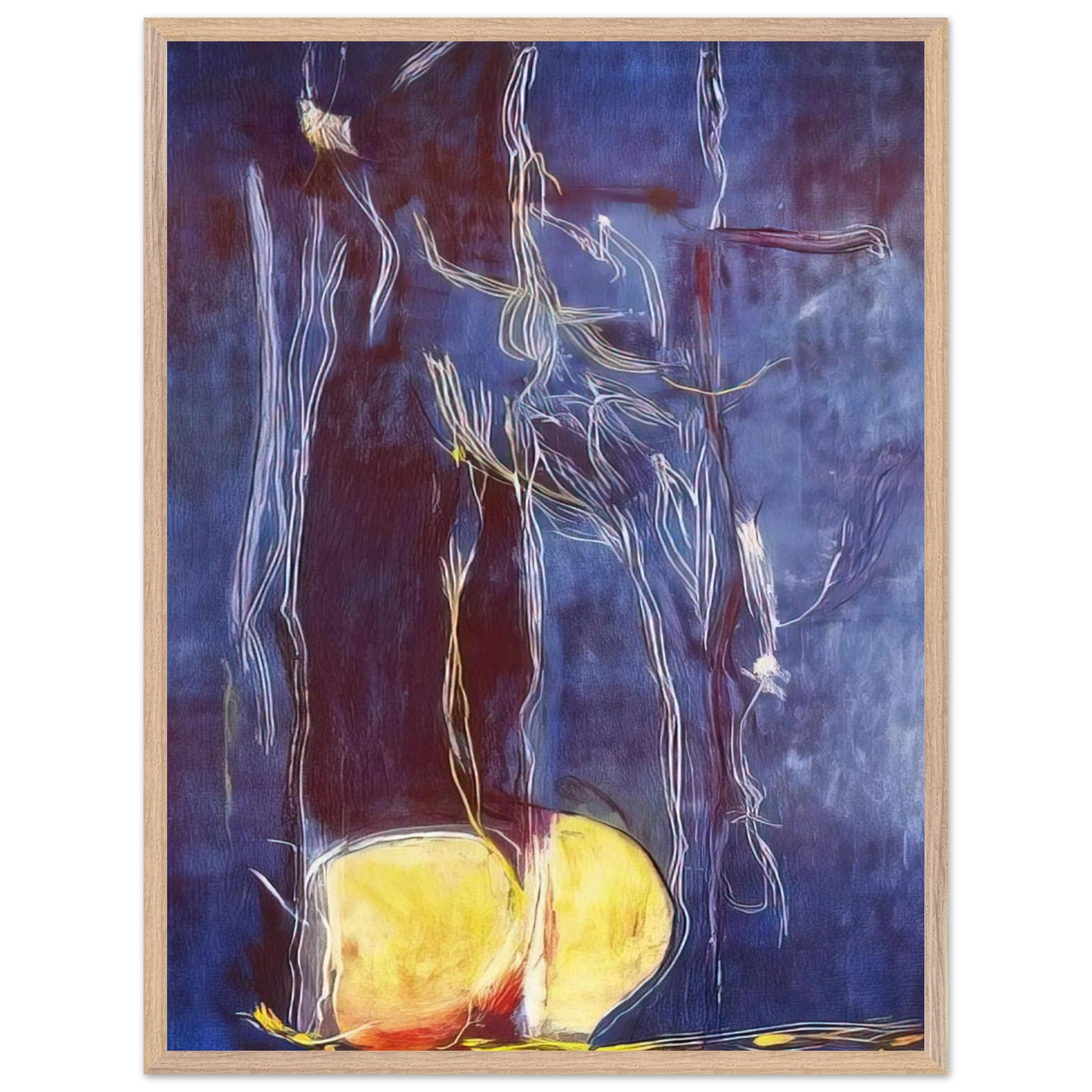 Helen Frankenthaler - All About Blue - 1994 Wall art - 70x100 cm / 28x40 inches - Premium Wooden Framed Poster With Fine Art Paper - Black frame