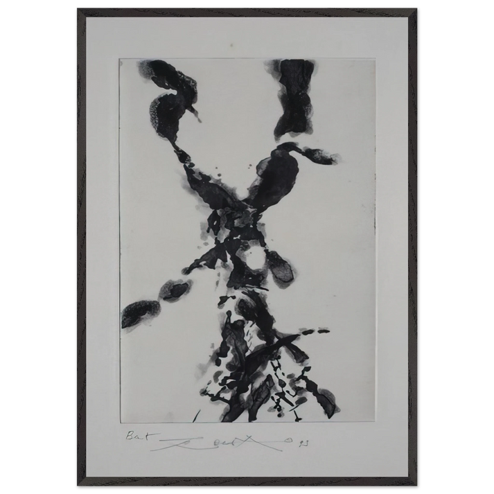 TO STOP THE CRY 1994 - Zao Wou-Ki 70x100 cm / 28x40 inches Framed Art Print – Black Wooden Frame
