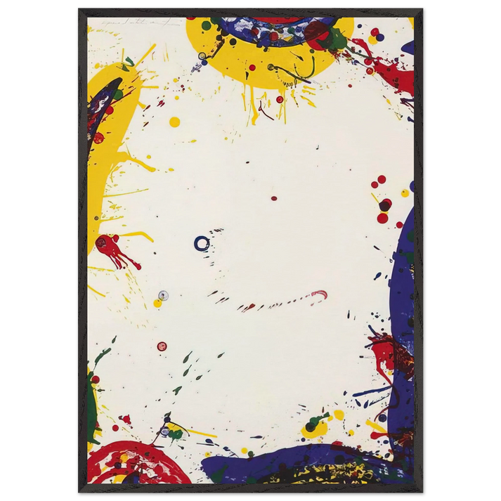 Upper Yellow II Lembark L73 - Sam Francis 70x100 cm / 28x40 inches Framed Art Print – Black Wooden Frame