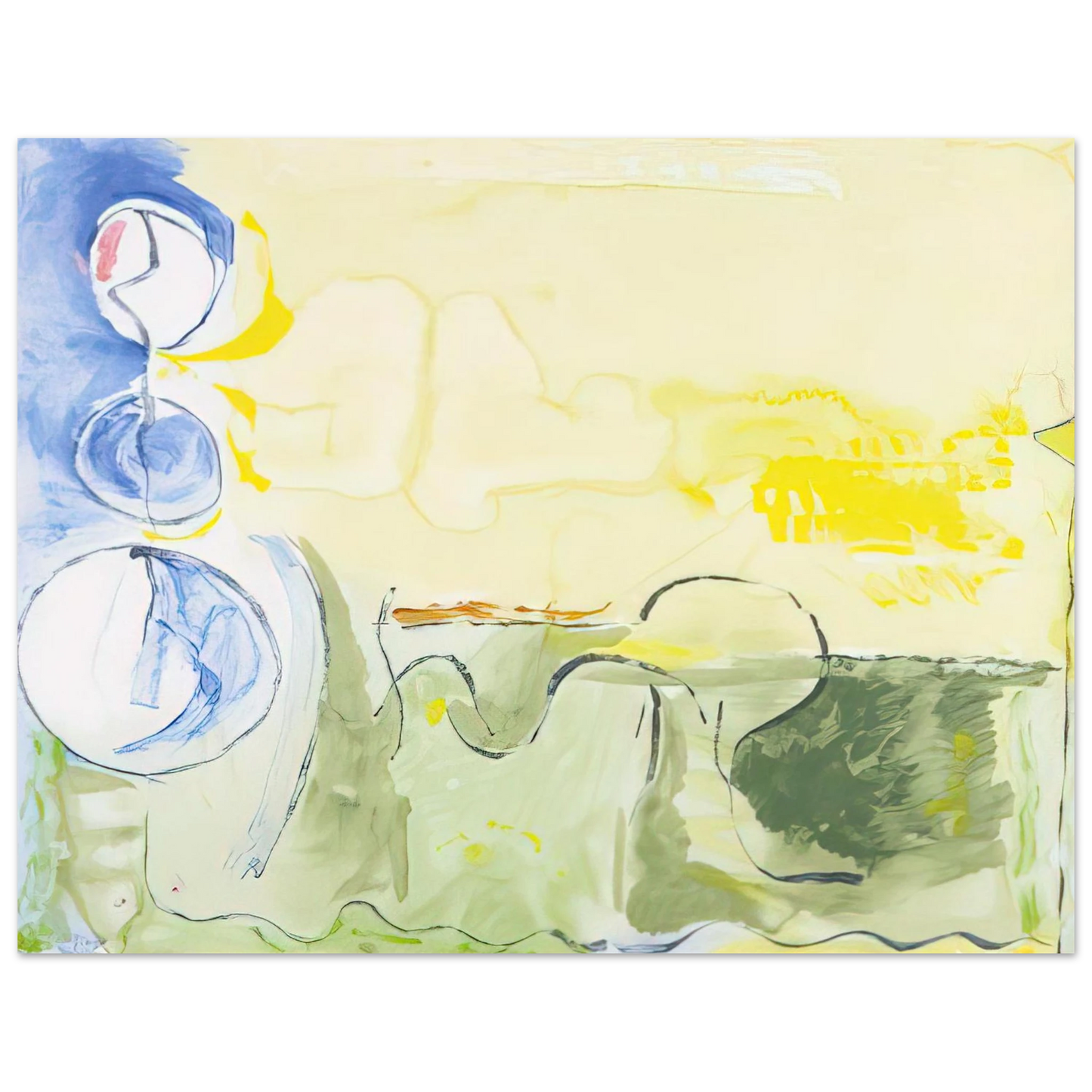 Helen Frankenthaler - Flotilla - 2006 Wall art - 45x60 cm / 18x24 inches - Premium Wooden Framed Poster With Fine Art Paper - White frame