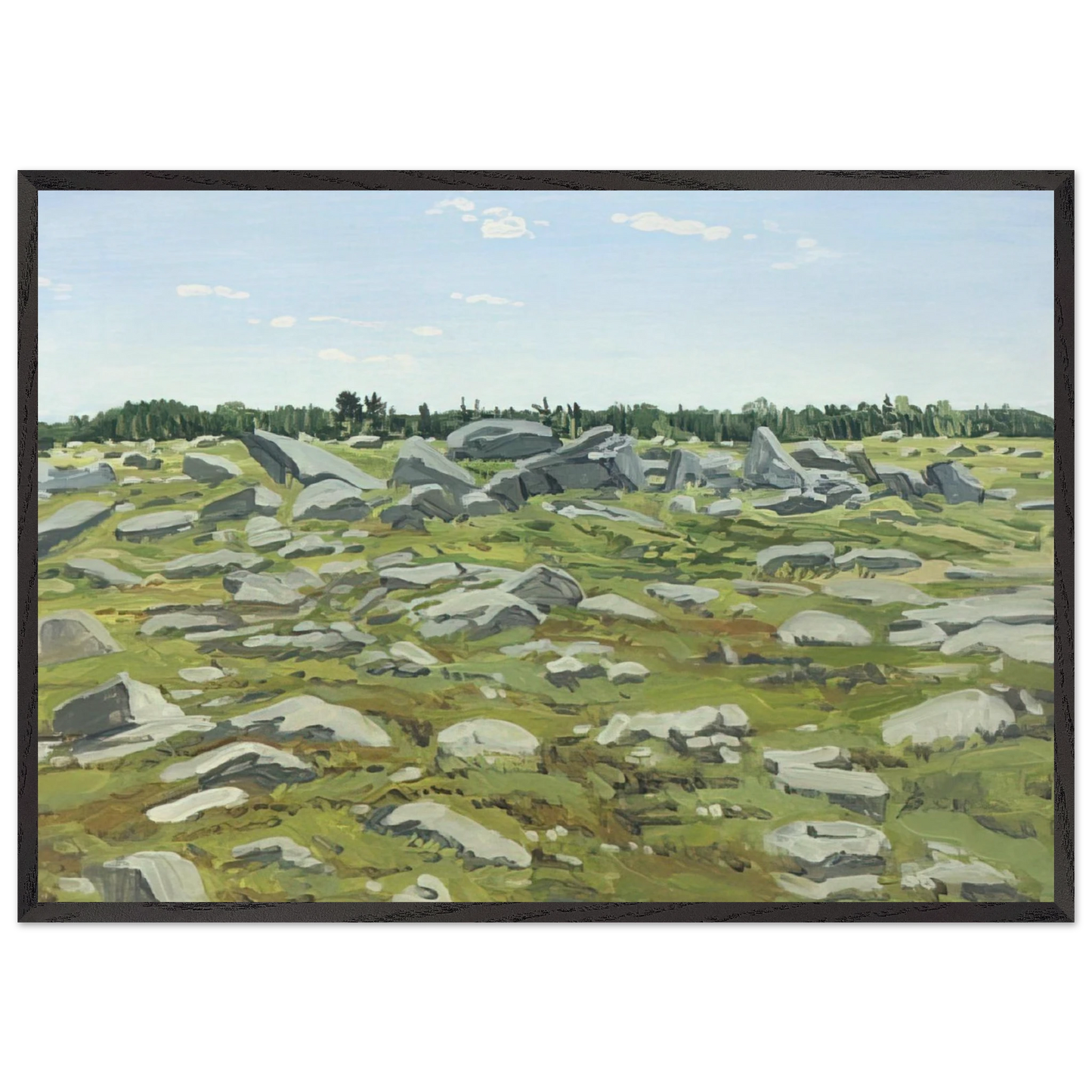 Study for Midday Barren - 1972 - Neil Welliver 70x100 cm / 28x40 inches Framed Art Print – Black Wooden Frame