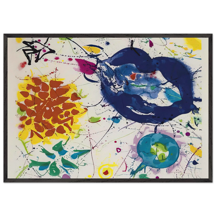 Senza Titolo III - Sam Francis 70x100 cm / 28x40 inches Framed Art Print – Black Wooden Frame