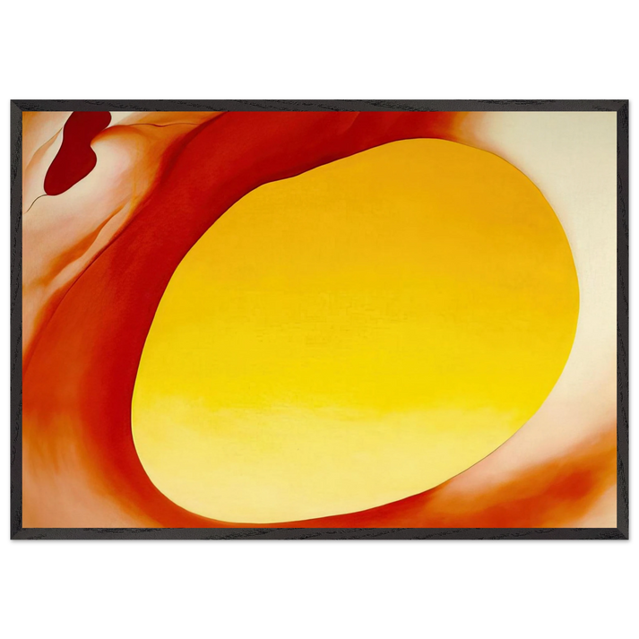Pelvis Series - Red with Yellow - Georgia OKeeffe 70x100 cm / 28x40 inches Framed Art Print – Black Wooden Frame