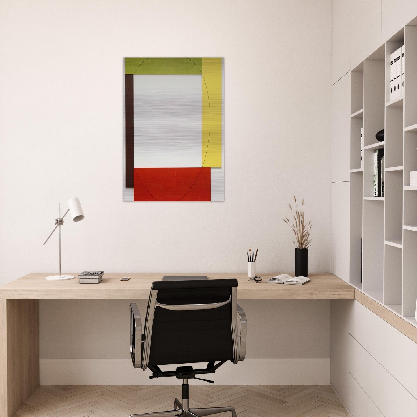 FOUR COLOR FRAME PAINTING 5 PARASOL UNIT 1984 - Robert Mangold Brushed Aluminum Print - 70x100 cm / 28x40 inches | Robert Mangold Aluminum Print | Robert Mangold Prints